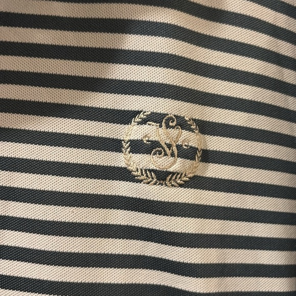 Peter Millar green and White Striped golf Polo Shirt - size XL - Picture 3 of 6